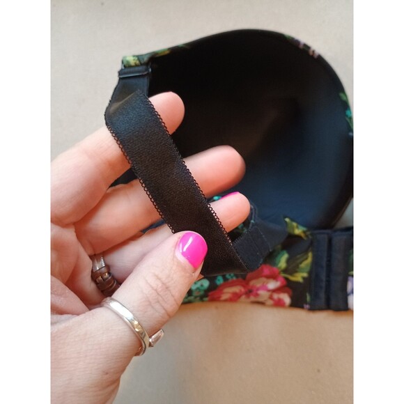 Torrid Perfect Coverage Lightly Lined Smooth Bra Baby Floral Rich Black 44DD - Picture 6 of 7